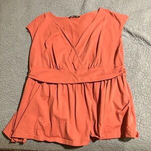 BloomChic Dusty Rose Sleeveless Blouse in 1X